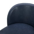 thumbnail image 5 of CHITA 27" Swivel Upholstered Counter Bar Stools set of 3 with Back & Metal Legs, Faux Leather in Navy Blue, 5 of 10