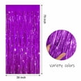 thumbnail image 4 of Sm:)e 2-Pack Light Bright Blinking Purple Foil Fringe Curtains for Events - Birthday, Wedding, Graduation, Christmas, Baby Shower, various festivals Decor Photo Booth Fun!, 4 of 5