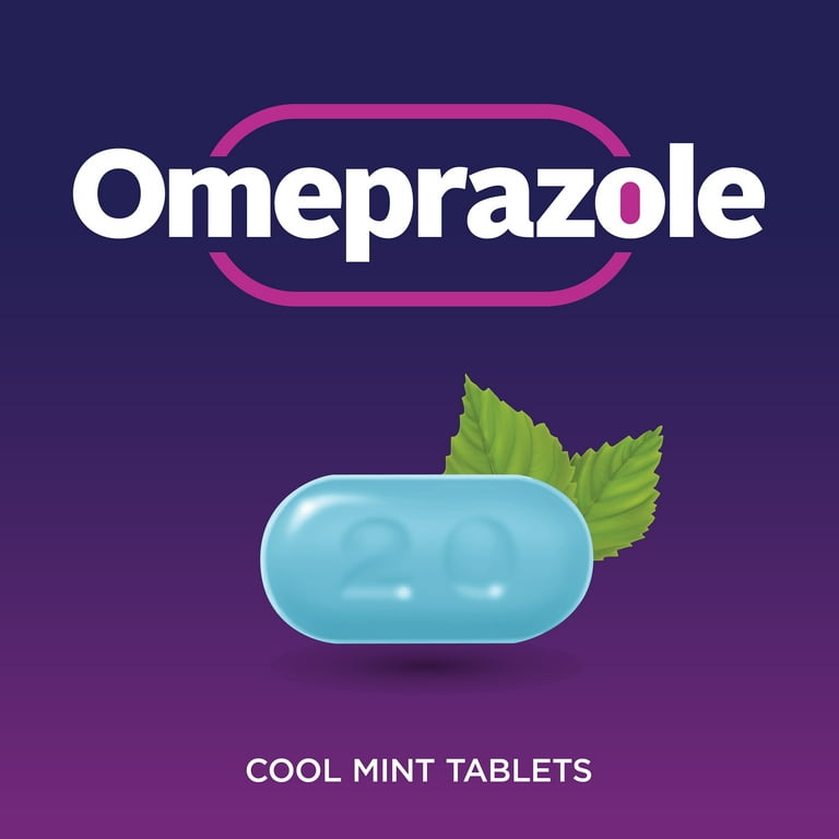 Equate Omeprazole Delayed Release Coated Tablets 20 mg, Cool Mint, 42 Count  