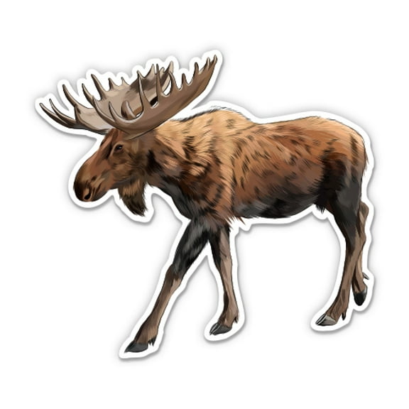 Moose Woods Wild Nature - 3" Vinyl Sticker - For Car Laptop Water Bottle Phone - Waterproof Decal