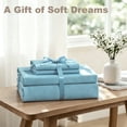 thumbnail image 5 of Jessy Home Bed Sheets Set 4 Piece Queen/Full Sheet Set Mint Blue Microfiber Fitted Sheet, Flat Sheet & 2 Pillowcases Bedding Set, 5 of 11