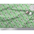 thumbnail image 3 of Soimoi Green Cotton Duck Fabric Feathers & Anemone Floral Print Fabric By the Yard 44 Inch Wide, 3 of 3