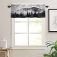 thumbnail image 7 of Snow Mountain Kitchen Curtains and Valances Set, Nature Scenery Black Forest Minimalist Rod Pocket Window Valance 18 Inch Window Curtain Panels for Living Room Bedroom Laundry, 27.5x36in, 3 Pieces, 7 of 7