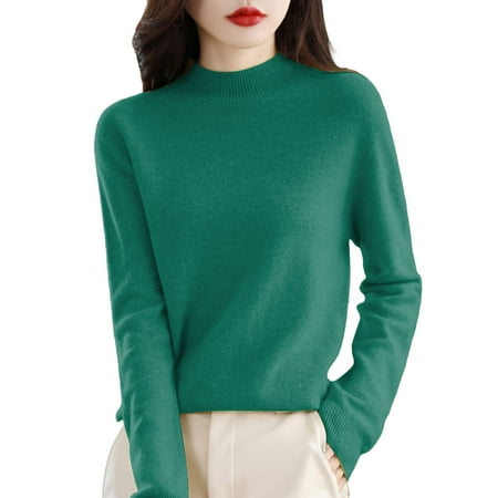 Kcodviy Women Pure Long Sleeve Crew Neck Soft Warm Pullover Knit Fall Winter Men S Thermal Tops 3Xl Long Thermal Top Women Thermals For Women Cold Weather Plus Size Tops Men S Thermal Underwear Tops C