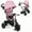 Pink, variant on Barara King Travel Stroller,Baby Wagon,4-in-1 Baby Trike Kids Tricycle with Removable Canopy and Adjustable Push Handle-Black
