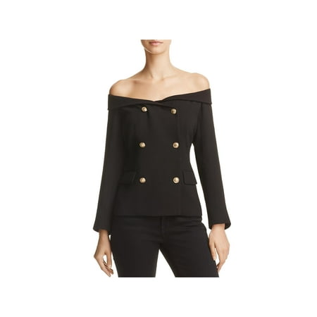 - Bardot Womens Double-Breasted Off-The-Shoulder Three-Button Blazer