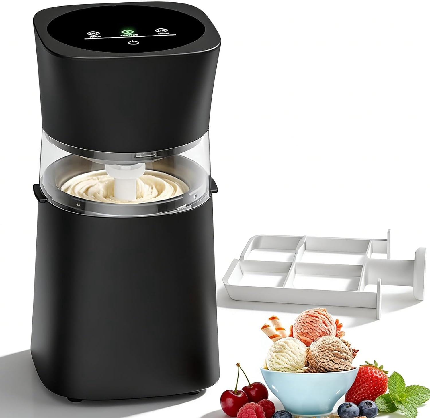 EP Ice Cream Maker Attachment for KitchenAid Stand Mixers, Dairy Free Frozen Fruit Soft Serve Ice Cream Machine Compatible with KitchenAid and Cuisinart, for Making Yogurt/Natural Desserts/Gelato