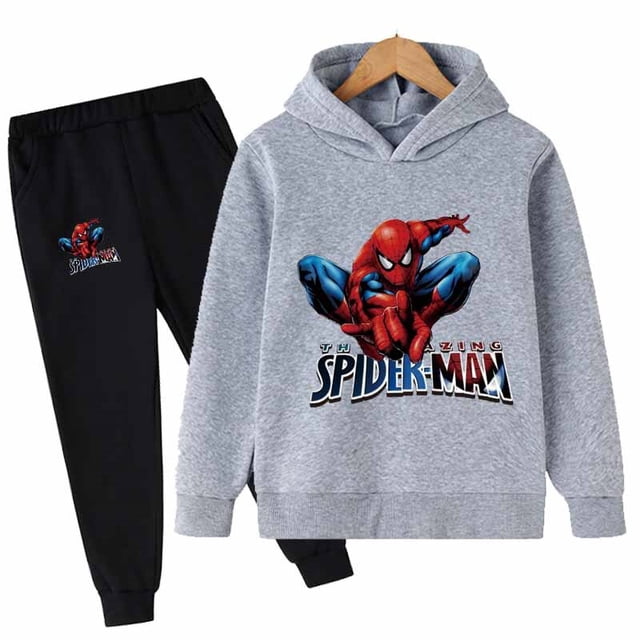Invierno otoño Marvel Spiderman niños sudaderas con capucha ropa para niños más jerséis Tops Teen Boys Hoodie Set120CM zhangmengya CONDUJO
