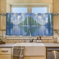 thumbnail image 2 of Yayeee Kitchen Curtains Tier Set of 2 Light Filtering 57"x24" Over Sink Window Panels, Blue Sky and River, 2 of 7