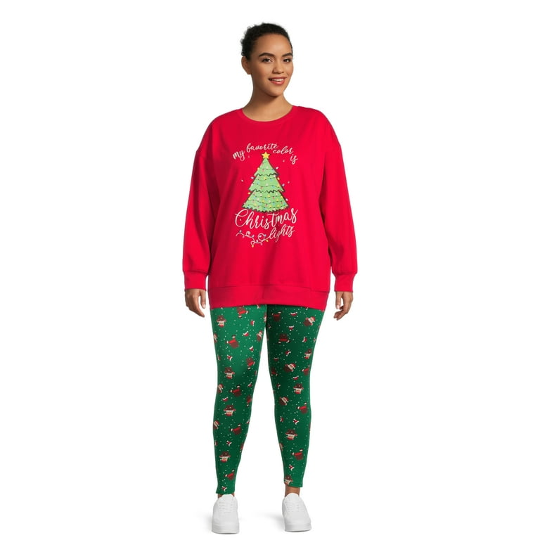 Christmas Women's Plus Size Holiday Leggings from Feeling Festive, 2-Pack