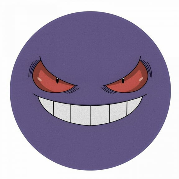 Lheaggik Cartoon Poke Carpet Floor Rug Room Decor Cute Velvet Round Mat Bedroom Living Room Decor 60x60cm