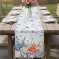 thumbnail image 4 of Blue Starfish Coastal Table Runner 90 Inches, Nautical Shell Coral Botanical Summer Ocean Bed Runner Dresser Scarves Tabletop for Indoor Outdoor Parties/Ceremony/Banquet, 13" x 90", 4 of 9