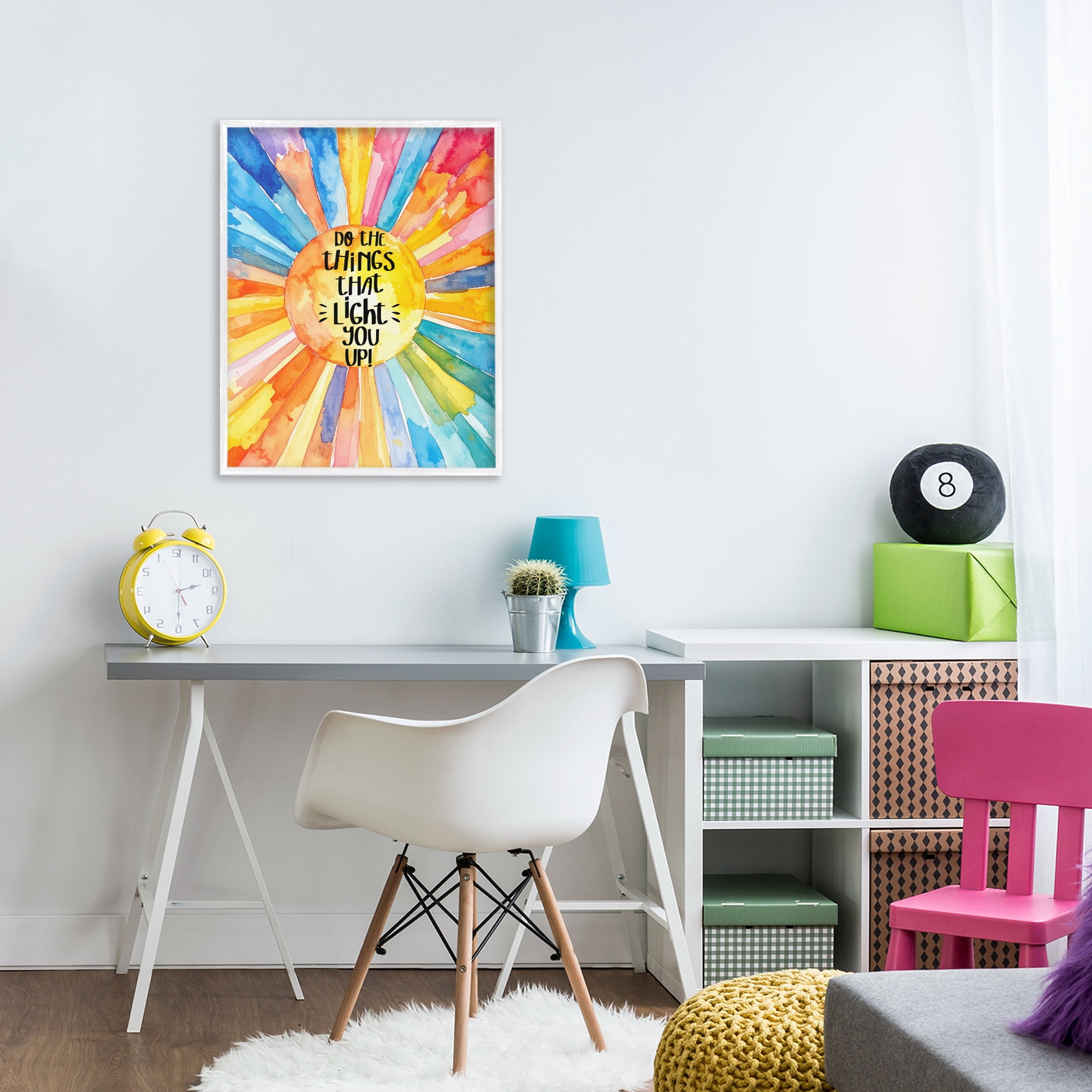 Stupell Industries Things That Light You Up White Framed Giclee Art, design by Shelly Craig