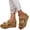 Brown, variant on Women's Wedge Platform Sandals Leather Slip On Orthopedic Comfort Non Slip Adjustable Buckle Straps Open Toe Casual Dressy Summer Beach Outdoor Daily Wear Slides White 40(US-8)