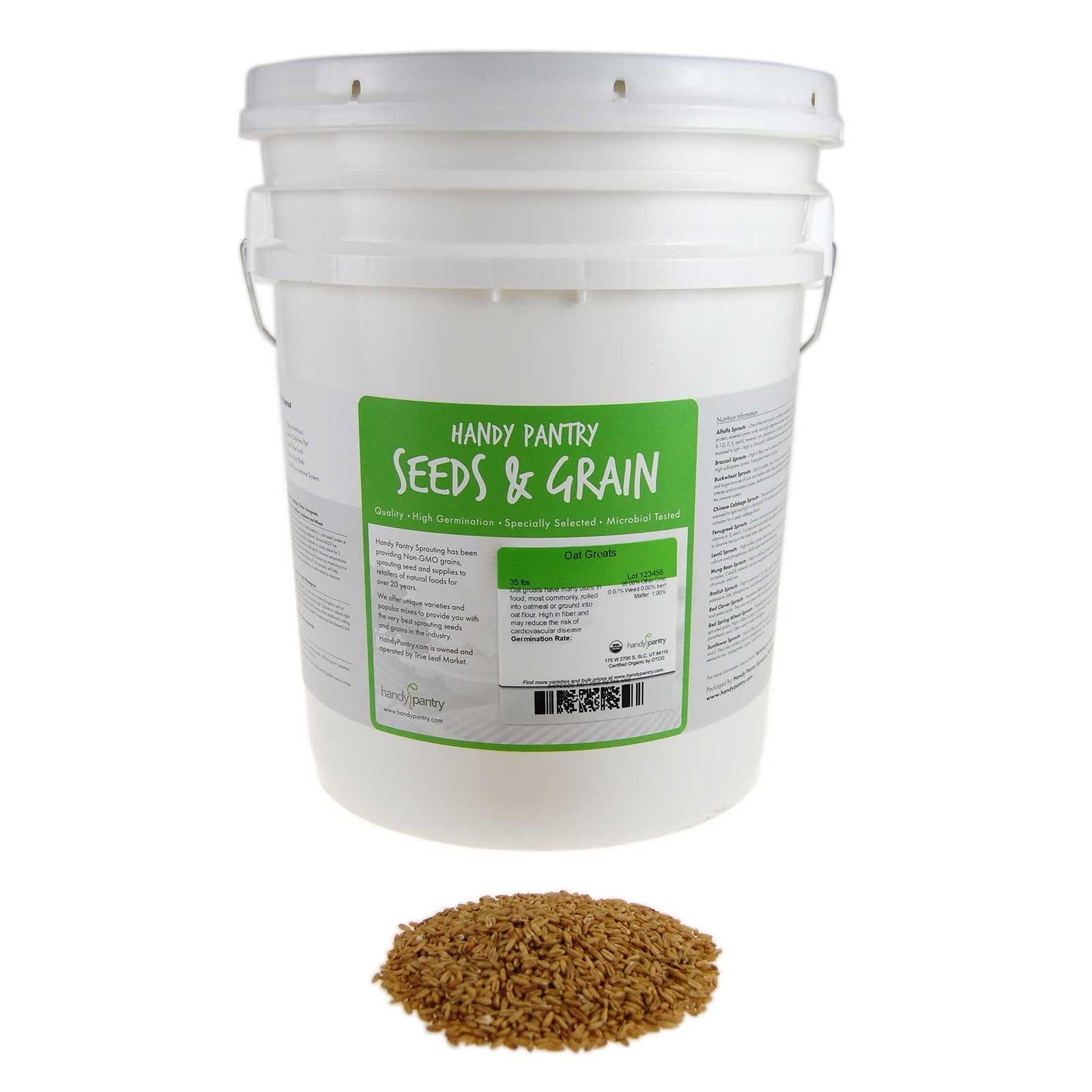 Organic Hulled Oat Groats (Hull Removed) 30 Lbs NonGMO Oats