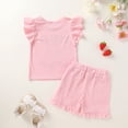 thumbnail image 6 of Younger Tree Toddler Girl Shorts Set Baby Summer Fly Sleeve T-shirts Shorts 2 Piece Clothes Outfits for 6-12 Months, 6 of 10