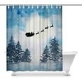 thumbnail image 1 of MKHERT Fantastic Happy Christmas Santa with Reindeer in Starry Night Decor Waterproof Polyester Bathroom Shower Curtain Bath Decorations 60x72 inch, 1 of 1