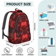 thumbnail image 5 of Game Controller Red Pattern Backpack for School, Cute School Bag with Adjustable Shoulder Straps and Padded Back, 16.9"x12.6"x5.9", 5 of 5