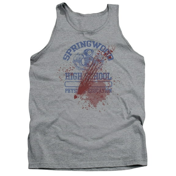 Trevco Sportswear WBM637-TK-1 Nightmare on Elm Street Springwood High Victim Adult Tank Top, Athletic Heather - Small