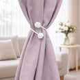 thumbnail image 2 of Pure White Tieback - Flexible Design with Wooden Tips and Faux Leather Covering - Complete Your Window Treatments, 2 of 7