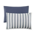 thumbnail image 2 of Beautiful Striped Starry Night Blue Velvet Reversible Sham Set, King, 2-Piece by Drew Barrymore, 2 of 5