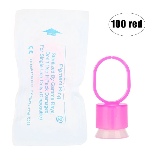 Herramienta de maquillaje permanente, 100 unids/set, tinta desechable para tatuaje, suministro de tatuaje, tazas de anillo, tazas de tinta para tatuaje, artesanía Superior