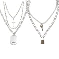 thumbnail image 1 of 2 piezas de collar retro en forma de cruz, colgante decorativo con forma de cerradura, joyería (plata), 1 of 6