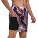 thumbnail image 2 of Balery Purple Gold Marble Swirls Bañador para hombre, shorts de playa de secado rápido con entrepierna y forro de compresión-3X-Large, 2 of 6