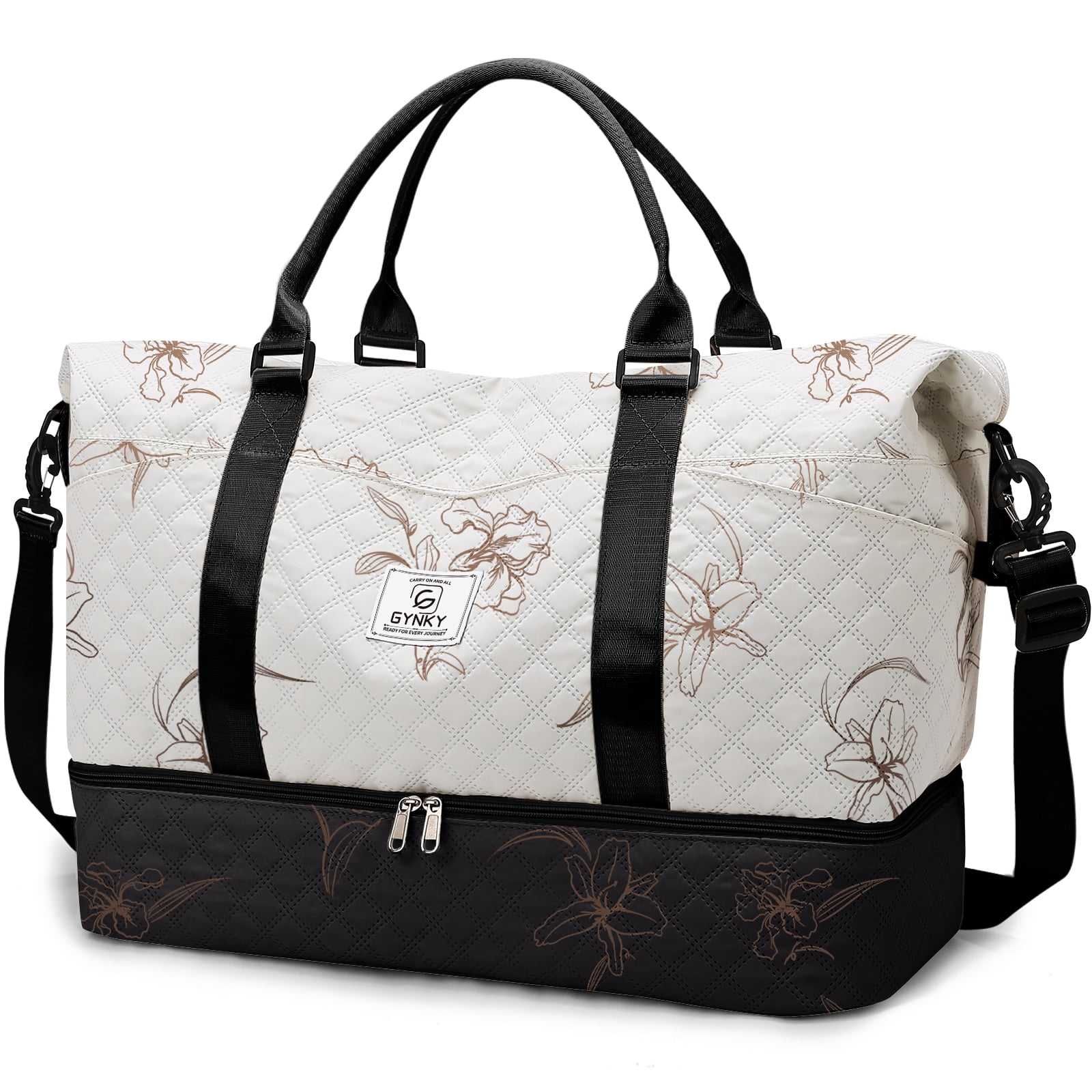 Gynky Travel Duffle Bag Women Floral Weekender Bag photo 1