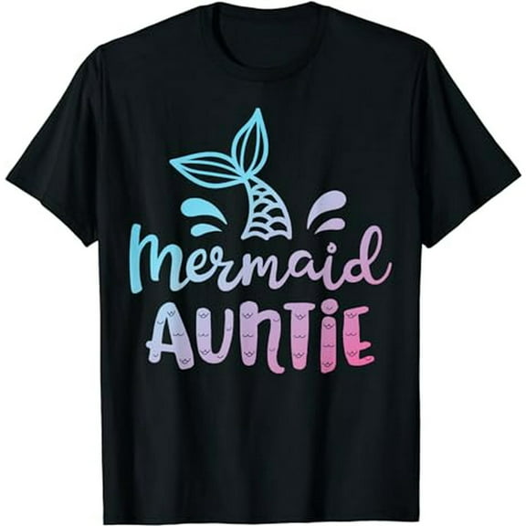 Cute Mermaid Tail Graphic for Auntie Women Family Short Sleeve T-Shirt