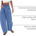thumbnail image 6 of Womens Baggy Barrel Pants Wide Leg Lounge Drawstring Sweatpants with Pockets, 6 of 8