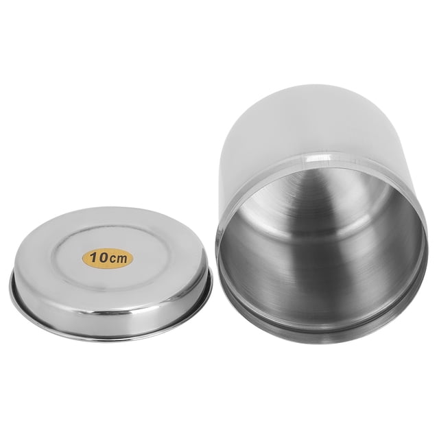 Wchiuoe Pot de Rangement en Acier Inoxydable pour Boules de Coton avec Couvercle pour Usage Domestique et Hospitalier, Pot de Boules de Coton en Acier Inoxydable