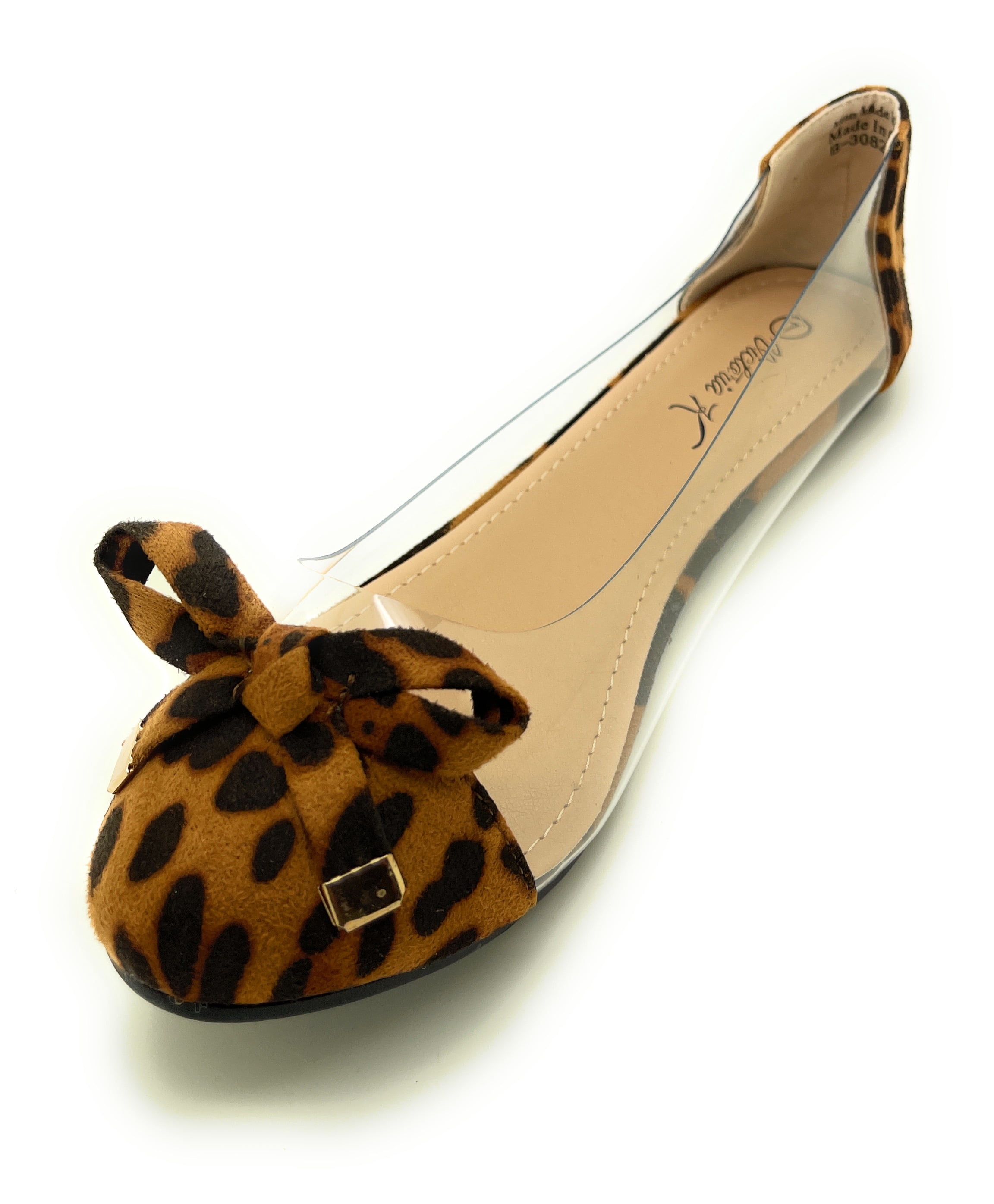 Animal Prints with Clear Sides Ballerina Flats