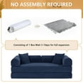 thumbnail image 5 of Convertible Floor Sofa Bed, Holaki 63" Foldable Compression Loveseat Lounge Sleeper Sofa with Pillow & Fixed-Shape Frame, Corduroy Folding Boneless Sofa Couch for Living Room, Small Space, Blue, 5 of 9