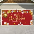 thumbnail image 4 of Large Christmas Garage Door Cover, 13x6 Foot Polyester Background with Holiday Prints for Outdoor Decor, Includes Grommets for Easy Installation(D), 4 of 6