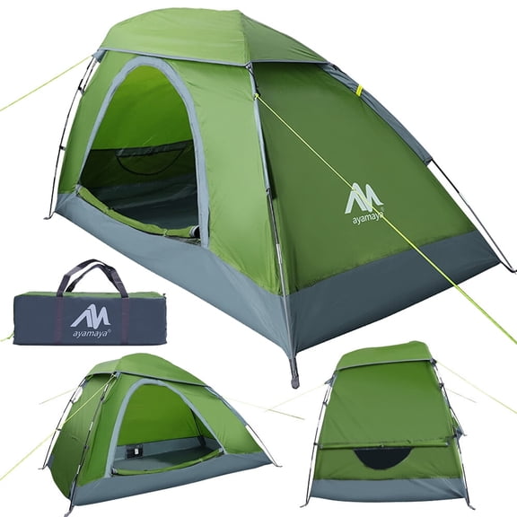 KANCOKIT 1 Person Tent for Backpacking, Waterproof Lightweight Single Person Hiking Tent for Outdoor Camping Hiking, Green