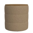 thumbnail image 3 of BenJara Mona Storage Ottoman, 19 Inch Round Lift Top, Channeled Brown Boucle, 3 of 5