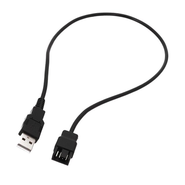 USB Powered Laptop Fan Cable USB to 4-Pin 3-Pin Fan Power Supply Adapter Connector 22AWG