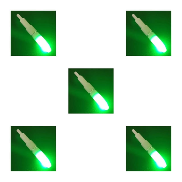 Greeniant Palo luminoso Plástico resistente al desgaste LED Luz de noche Clips de punta de caña de pescar Lámpara práctica Lightstick Bite Type5 NO5