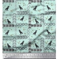 thumbnail image 1 of Soimoi Moss Georgette Fabric Geometric Shapes & Dinosaur Animal Print Fabric by Yard 42 Inch Wide, 1 of 3