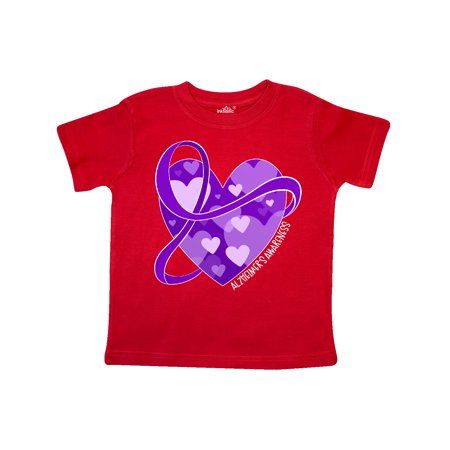 

Inktastic Alzheimers Awareness Purple Ribbon Around Heart Gift Toddler Boy or Toddler Girl T-Shirt