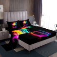 thumbnail image 1 of Erosebridal Rainbow Watercolor Sheet Set Twin , Colorful Abstract Artwork Bedding Sets Twin Size 3pcs, 1 of 7