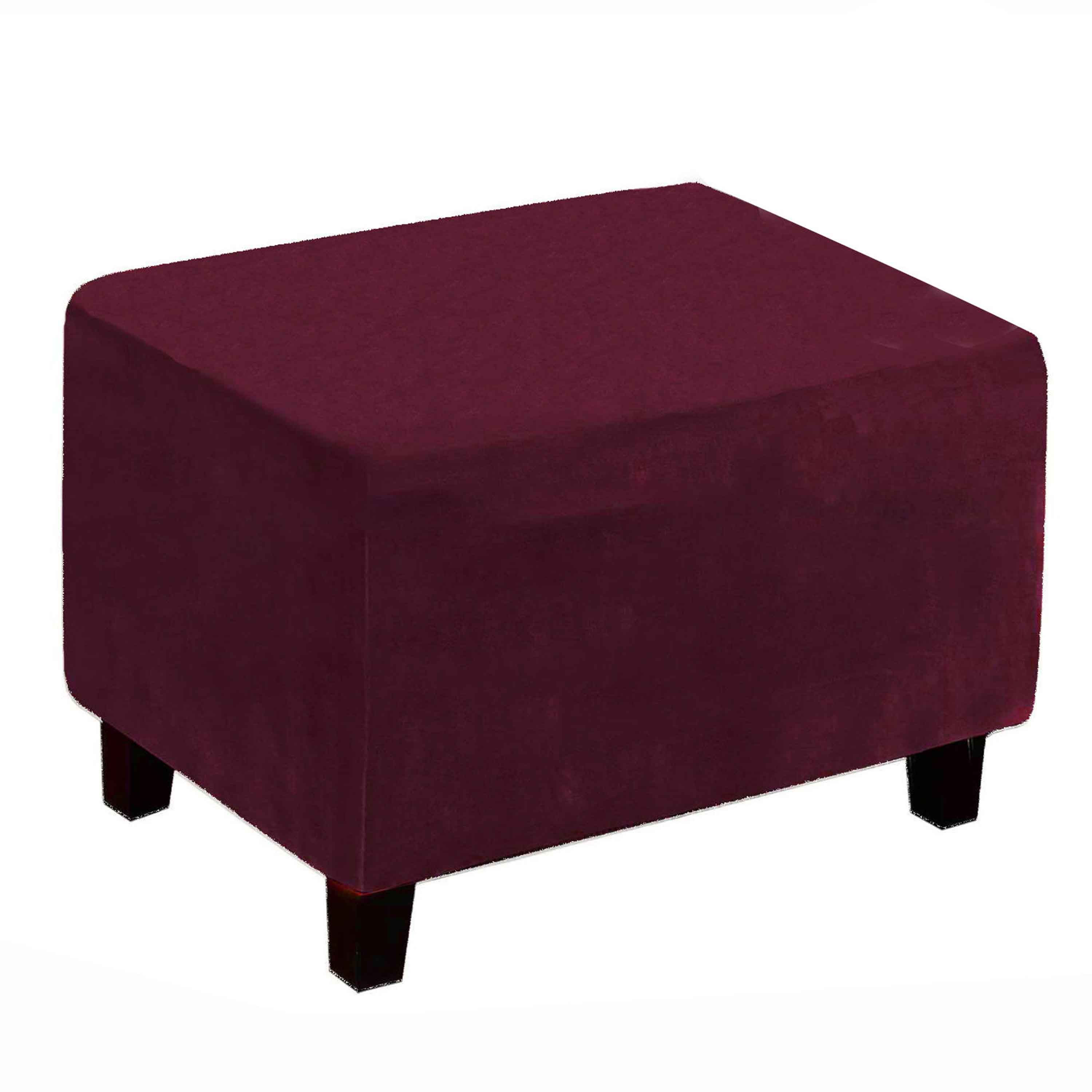Ottoman Cover Rectangle,Velvet Ottoman Cover Stretch,Soft Ottoman