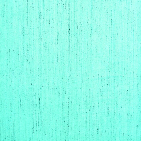 Ahgly Company Machine Washable Indoor Square Solid Turquoise Blue Modern Area Rugs, 7' Square