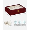 thumbnail image 3 of SONGMICS Caja para Relojes, Caja para Relojes de 10 Ranuras con Tapa Cristal, Almohadillas Extraíbles para Relojes, Color Cereza, 3 of 7