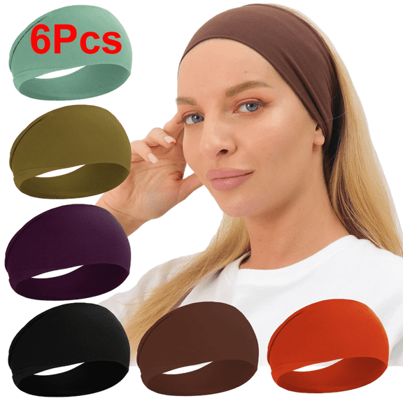 Wide Headbands for Women Non Slip, Soft Yoga Running Exercise Head Bands, Elastic Sweat Band Hair Bands for Women's Hair, Womens Headband Hair Wrap