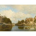 thumbnail image 2 of Johannes Christiaan Karel Klinkenberg 24x19 Black Ornate Framed Double Matted Museum Art Print Titled: Rotterdam, with the Laurenskerk in the Background, 2 of 5
