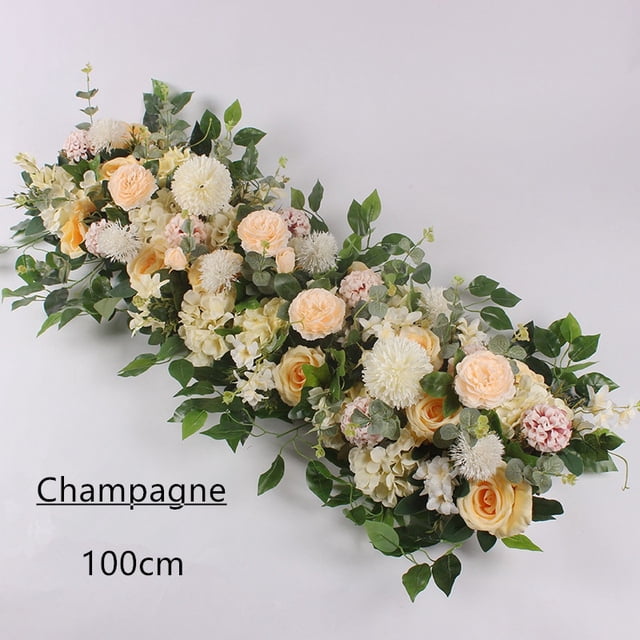 50/100cm DIY arreglo de pared de flores de boda suministros peonías de seda rosa artificial fila de flores decoración boda arco de hierro telón de fondo Xemadio 2027272-1