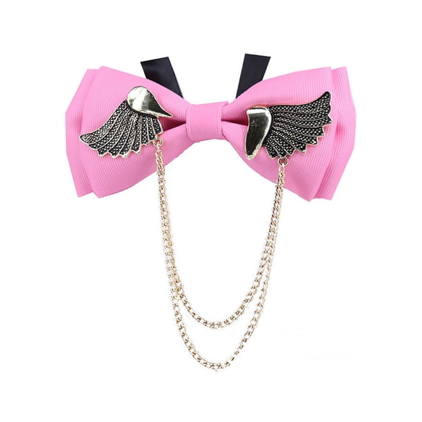 Minnieouse Bowknot Pajarita Hecha a mano Moda Metal Alas doradas Accesorios de joyería Decoración Anfitrión Boda Novio Negro H3112-2 Accesorios de disfraces Rosado H3112-8 Minnieouse AP009821-08B