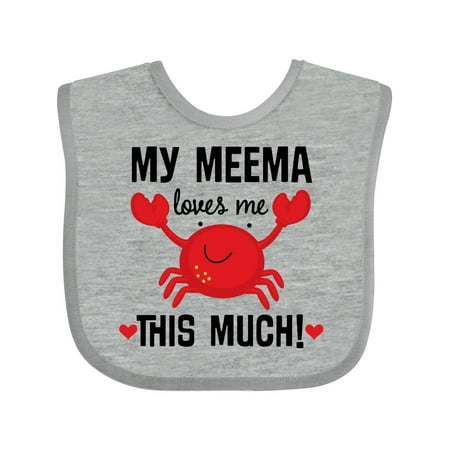 

Inktastic My Meema Loves Me Grandson Gift Baby Boy or Baby Girl Bib